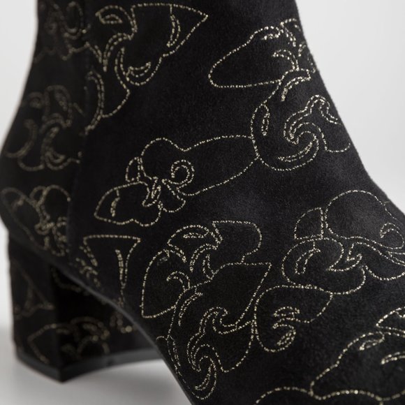 & Other Stories Embroidered Suede Boots - Picture 3 of 6